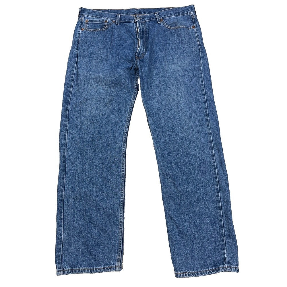 Levis 505 Jeans Men 40x32 Regular Fit Straight LegMed Wash Work Pants Faded B22*
